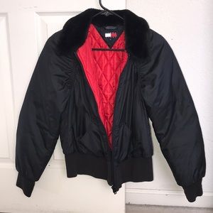 Tommy Girl Black Bomber Jacket